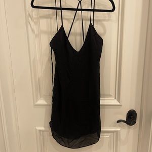 Alice + Olivia Black Silk Mini Dress